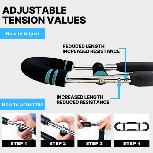 MuscleOG PowerBar™ – Adjustable U-Shaped Arm & Chest Trainer